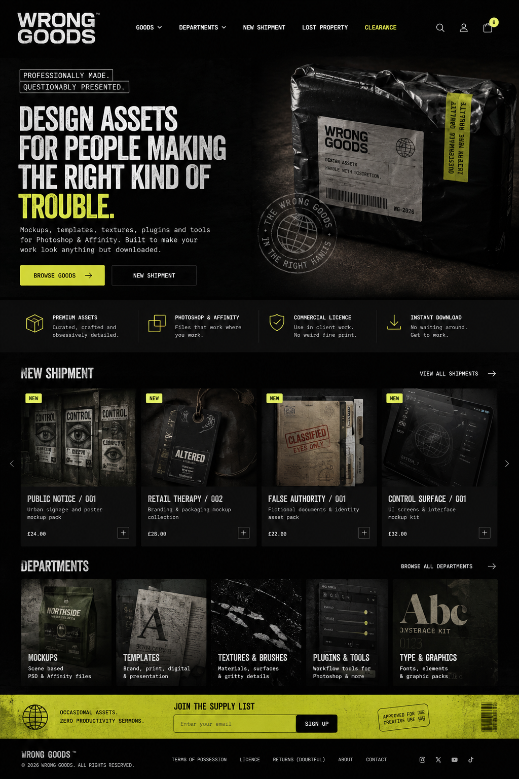 Black Wrong Goods package concept